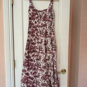 STAUD Burgundy and White Floral Maxi Dress
